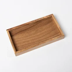 Estante de baño rectangular de madera de acacia