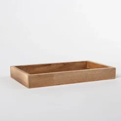 Estante de baño rectangular de madera de acacia