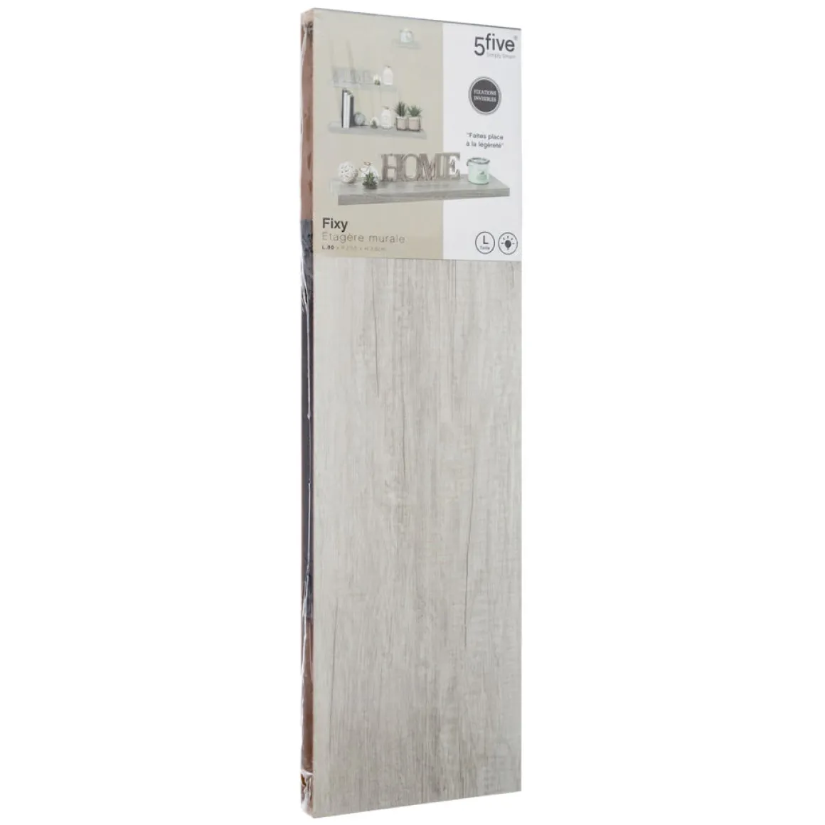 Estante Mdf Roble Gris 80x23.5x3.8Cm