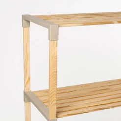 Estante para lavadora beige de madera