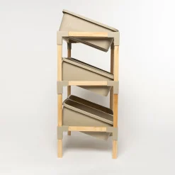 Estantería con 6 organizadores beige