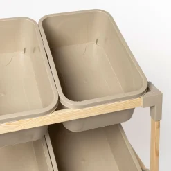 Estantería con 6 organizadores beige