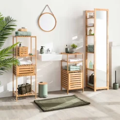 Estantería De Bambú C/2 Baldas Y 1 Módulo