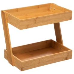 Estantería De Bambú Con 2 Baldas