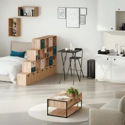 Estantería de roble con 2 cubos MIXMODUL