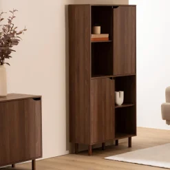 Estantería deslizante marrón de madera 159,5cm