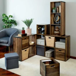 Estantería marrón oscuro con 2 cubos MIXMODUL