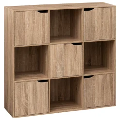 Estantería Mix Natural Con 9 Módulos