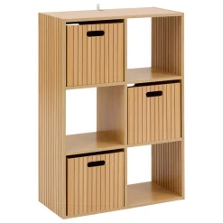 Estantería modular MIX TASSO marrón con 6 cubos