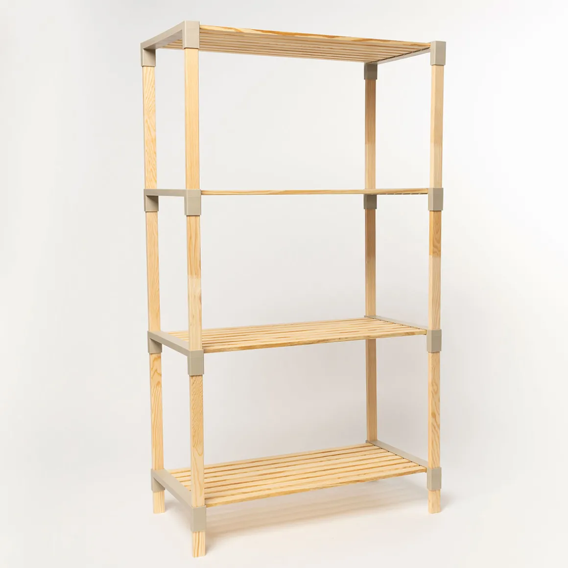 Estantería multifuncional beige de madera