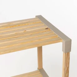 Estantería multifuncional beige de madera