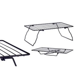Estantería Plegable Negro Metálico