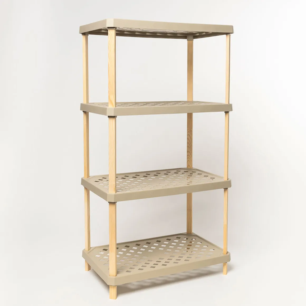 Estantería rectangular de 4 niveles beige