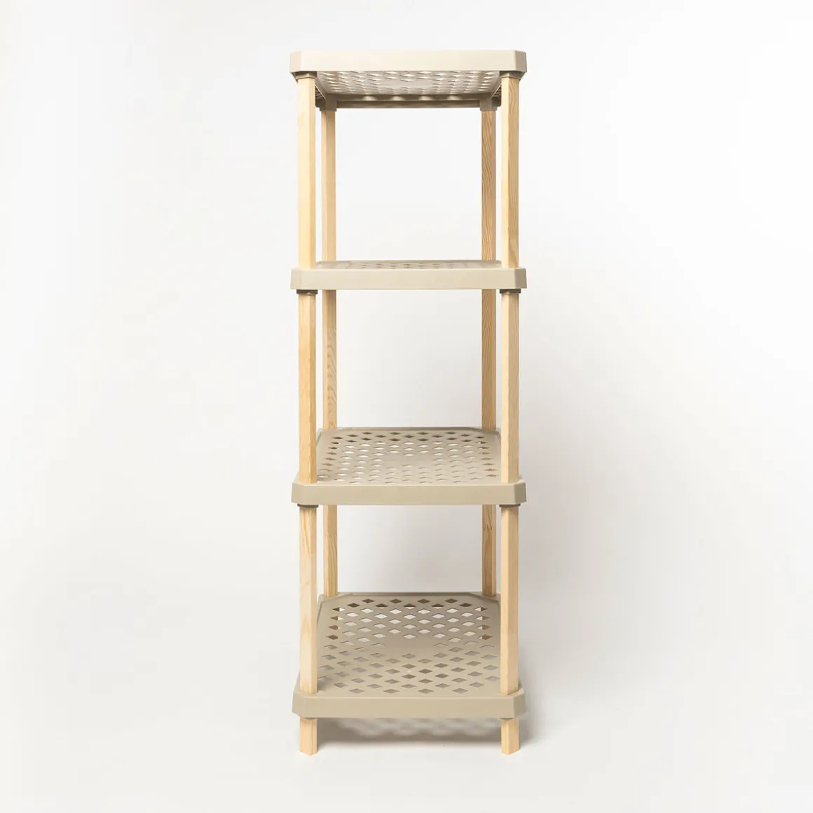Estantería rectangular de 4 niveles beige