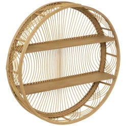 Estantería Redonda De Bambú Ina 70x15x70Cm