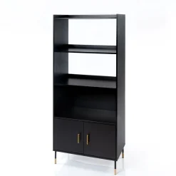 Estantería TEDY negro 2 puertas mdf e metal 170cm