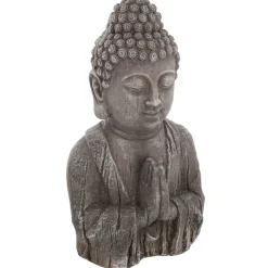 Estatua Buda Efecto Madera 28x20x49Cm
