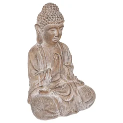 Estatua Buda Efecto Madera 30.5x24x45Cm