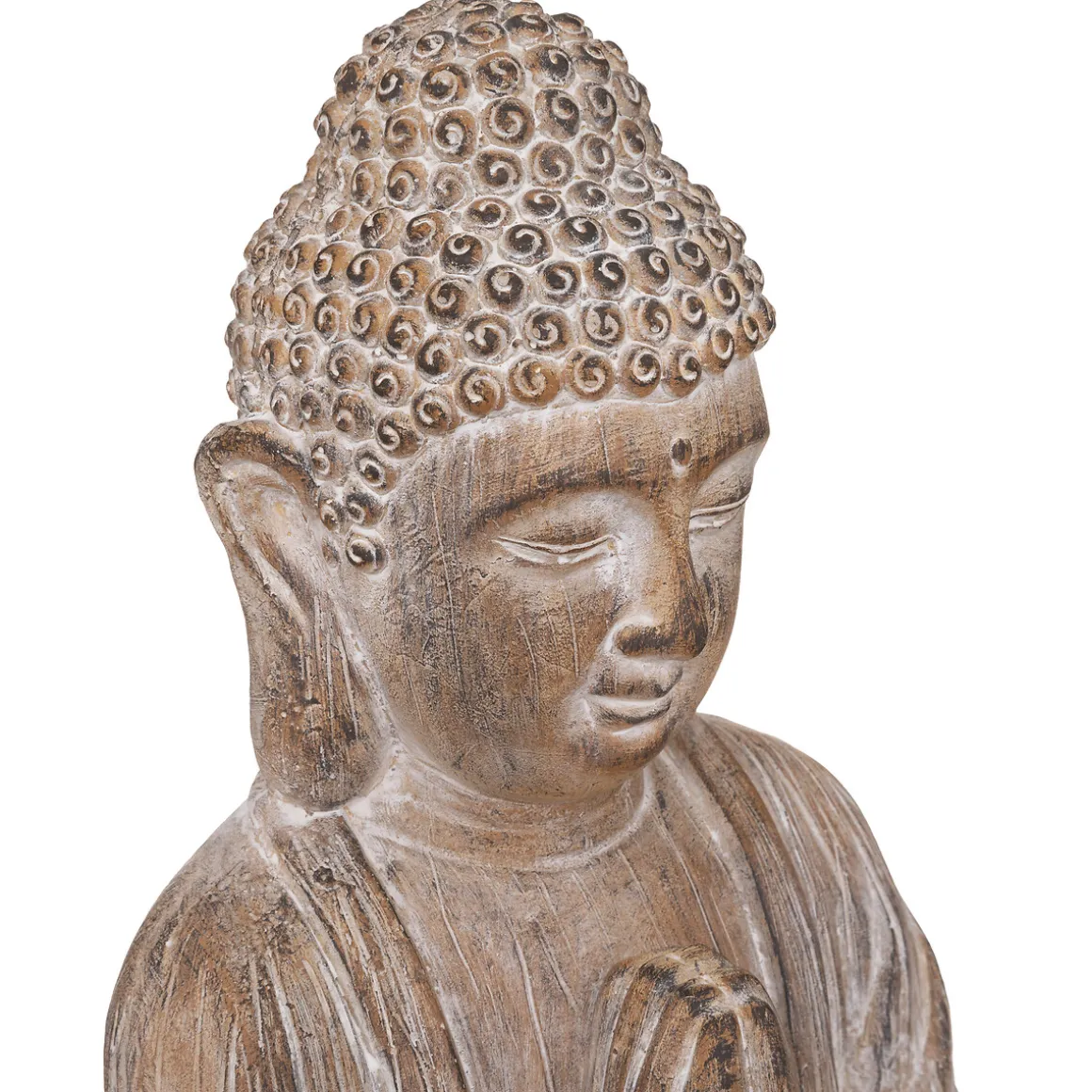 Estatua Buda Efecto Madera 30.5x24x45Cm