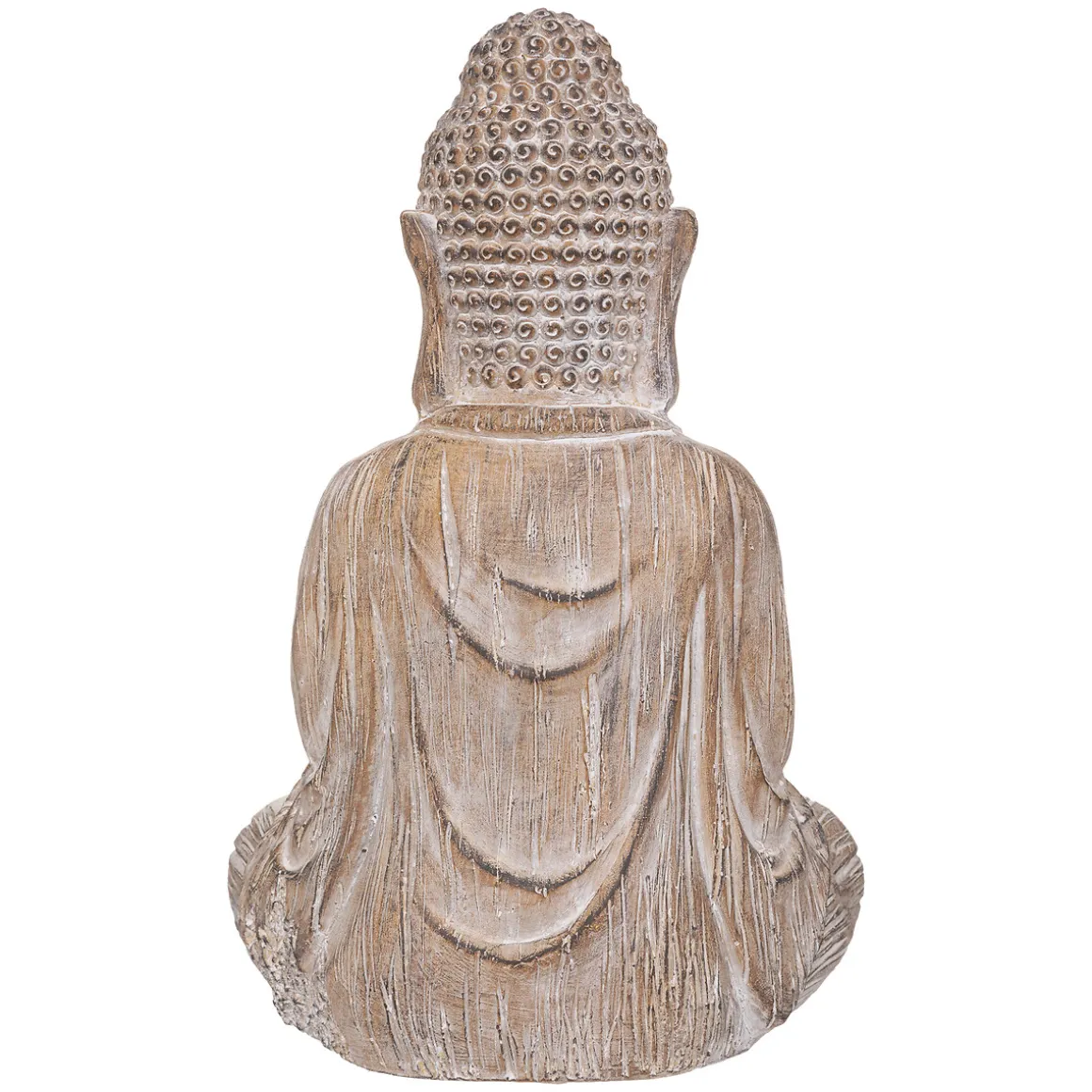Estatua Buda Efecto Madera 30.5x24x45Cm