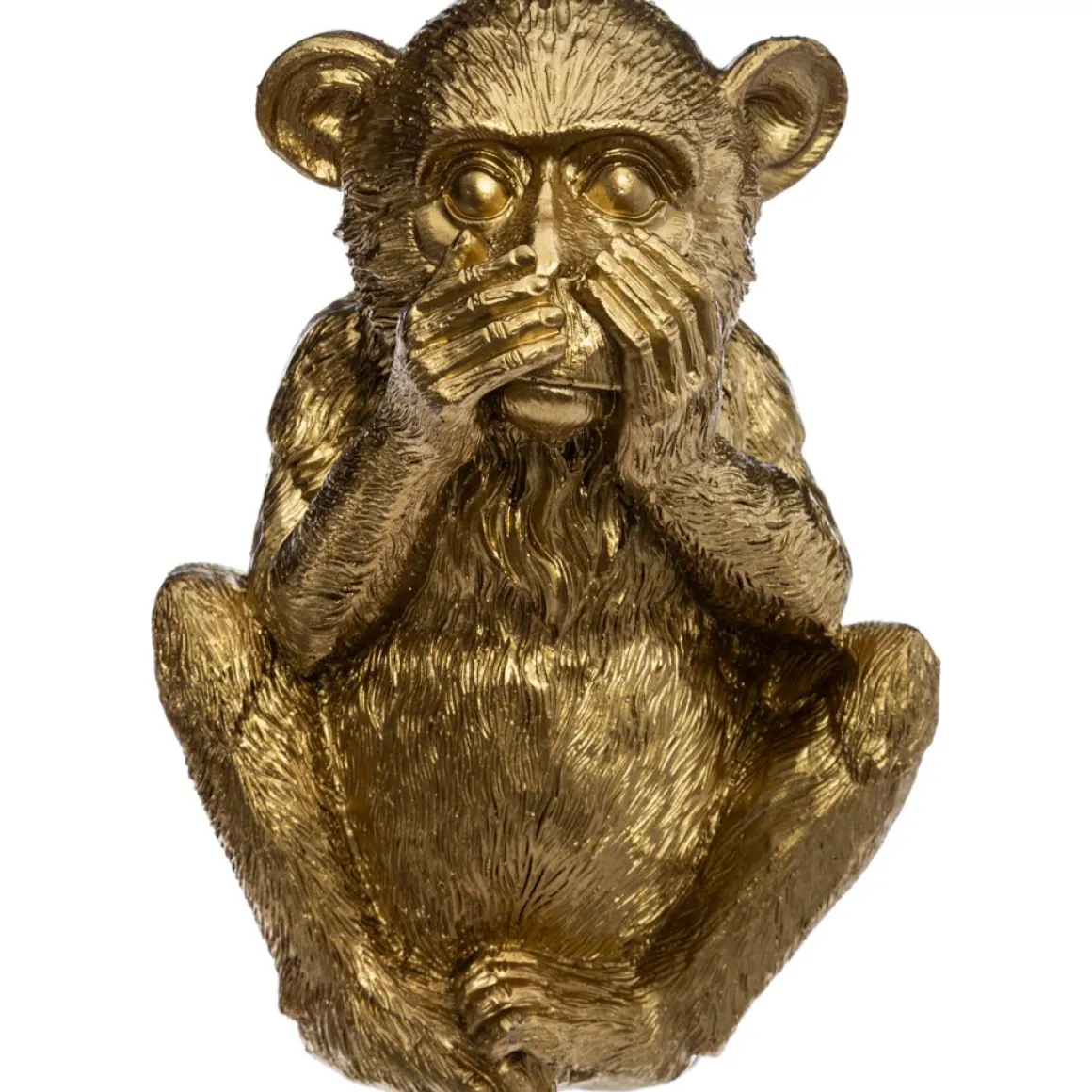 Estatua Dorada De Mono Sabio Mudo 17.7Cm