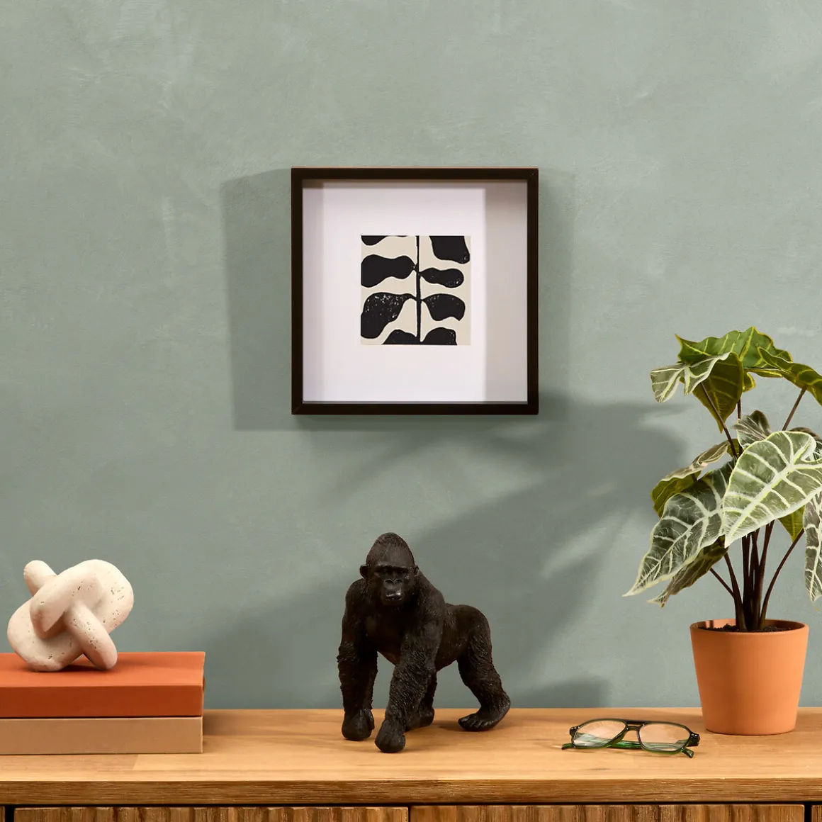 Estatua Gorila Negro Resina 37Cm