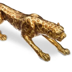 Estatua Leopardo Dorado 79cm