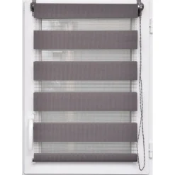 Estor De Tela Noche/Día Gris 57xx180Cm