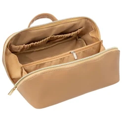 Estuche de aseo beige efecto piel