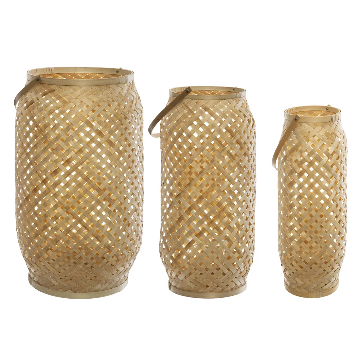 Farol De Bambú Tamaño 2/3 22x47Cm