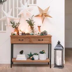 Farol De Metal Negro 3 Velas Led Antique