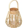 Farol decorativo de bambú color natural