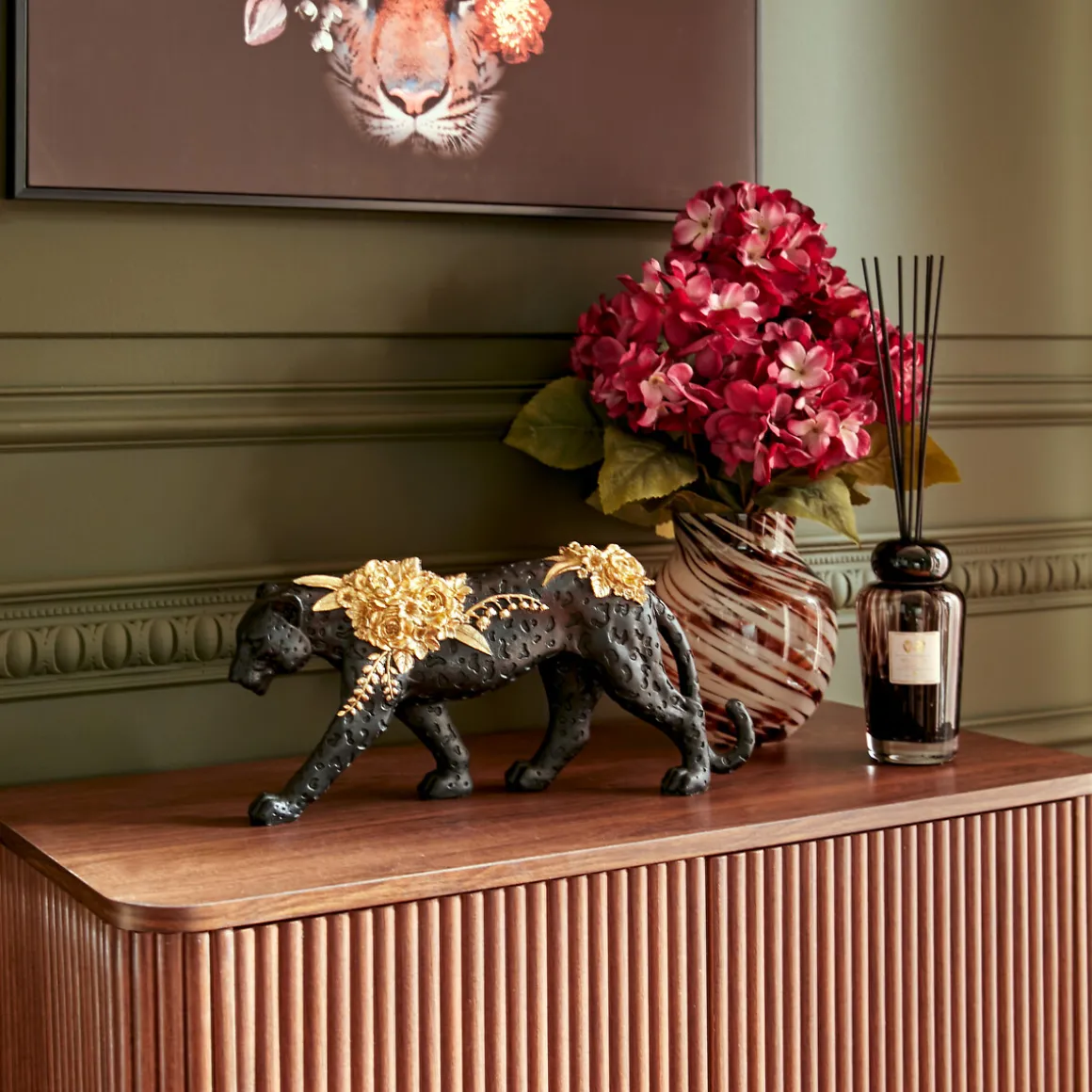 Figura de pantera BELLI negra 40cm