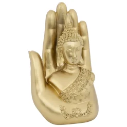 Figura decorativa mano BUDA ANDY 18cm dorada