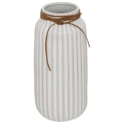 Florero Cerámica Blanco 12.8x28Cm