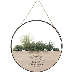 Florero Redondo Colgante De Madera 44Cm