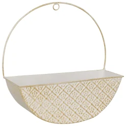 Florero TINO de metal blanco 34cm