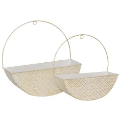 Florero TINO de metal blanco 34cm