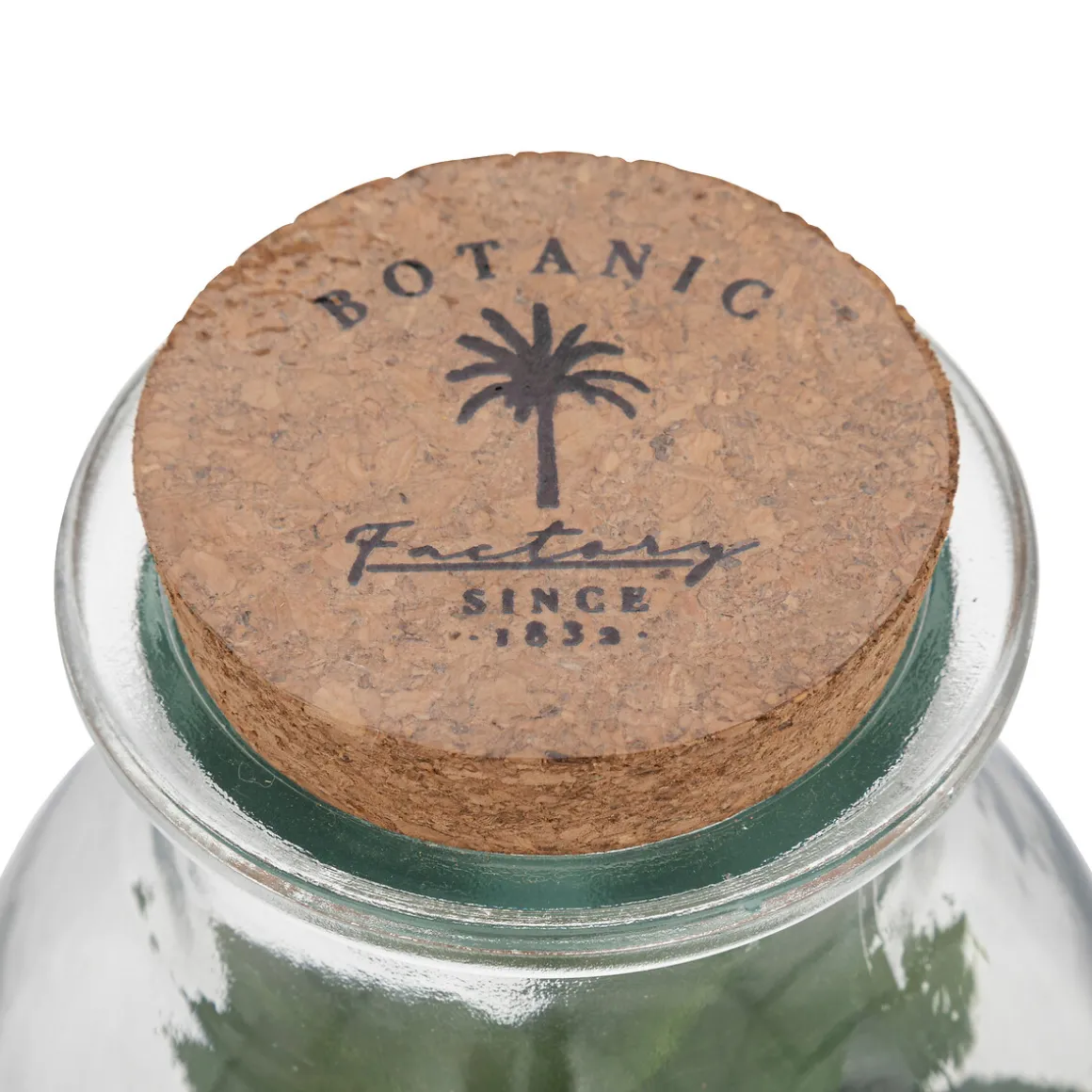 Frasco De Vidrio C/Plantas Artif.12x19.5