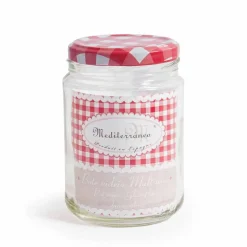 Frasco de vidrio c/tapa decorada 450cc