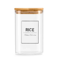 Frasco Para Arroz Con Tapa De Bambú 1.2l