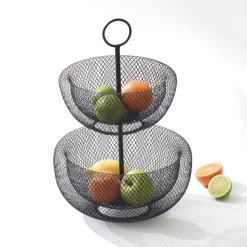 Frutero Metálico Con 2 Niveles 29.5x43