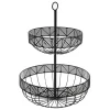 Frutero Metálico Negro 2 Niveles 42Cm