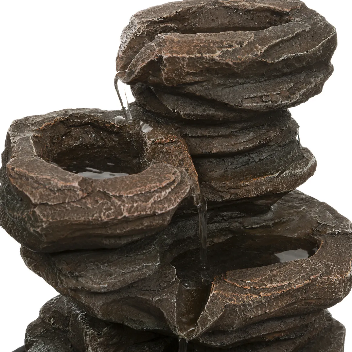 Fuente Negra De Resina 18x18x22.5Cm