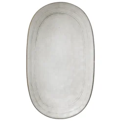 Fuente ovalada FLOWER gris 18x30cm