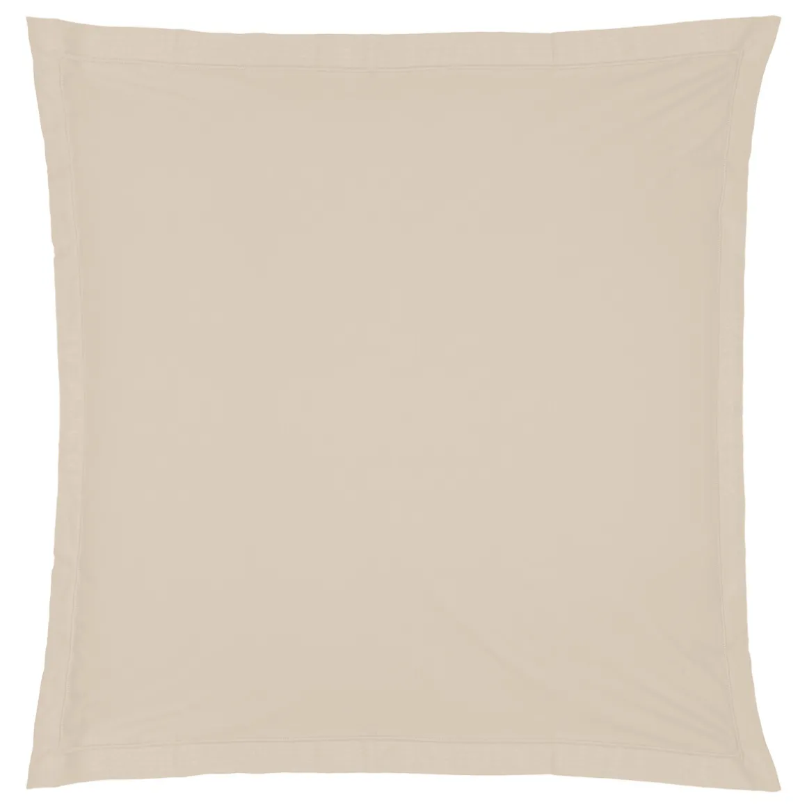 Funda de almohada beige de algodón percal 63x63cm