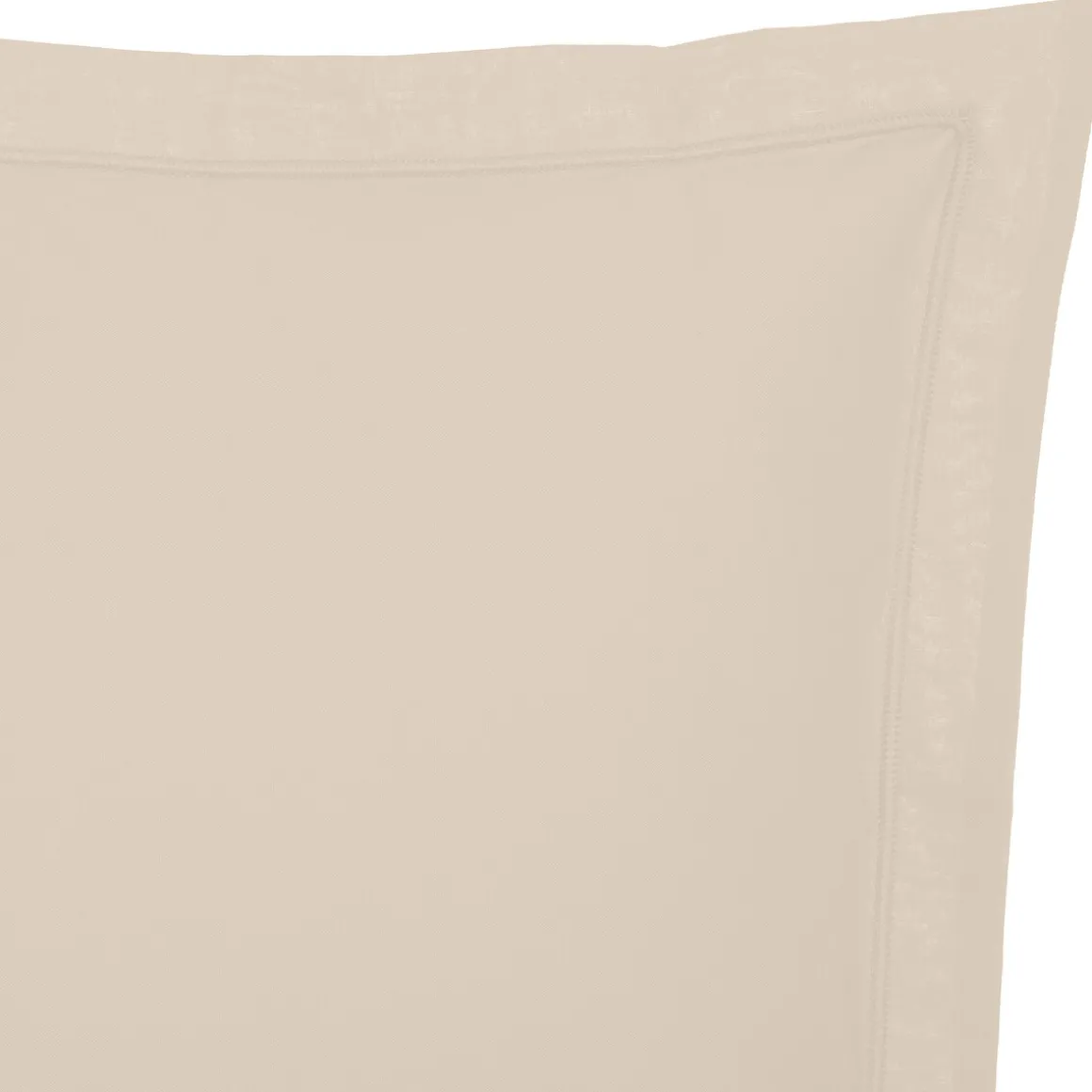 Funda de almohada beige de algodón percal 63x63cm