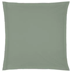 Funda de almohada verde de algodón percal 63x63cm