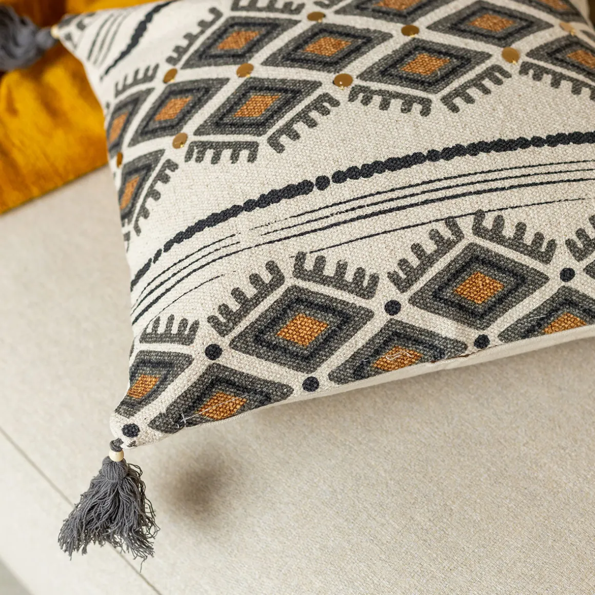 Funda De Cojín Con Decoración Azteca