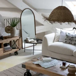 Funda De Cojín Palma Lurex Crudo Y Negro 40x40cm